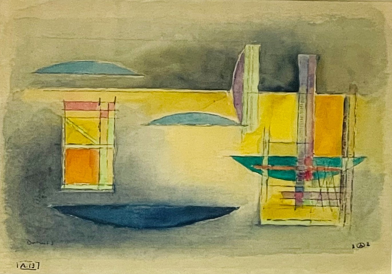 Werner Drewes, Untitled, 1932
Watercolor on Paper, 6 3/4 x 9 3/4 in.
DRE002