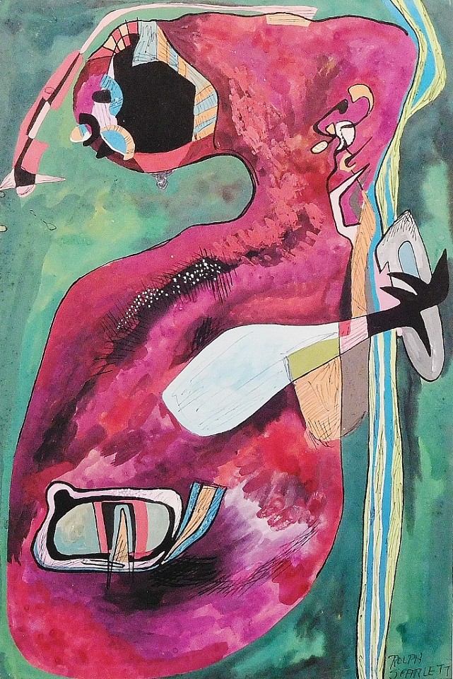 Rolph Scarlett, Purple Figure, c. 1950
Gouache on paper, 17 1/2 x 11 1/2 in.
SCA005