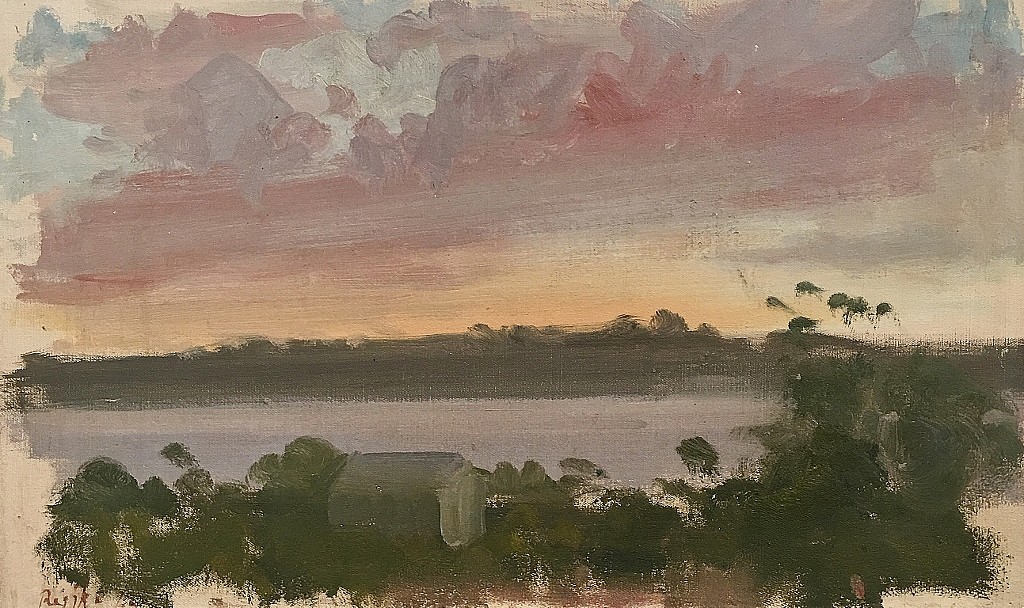 Paul Resika, Sunset, Chilmark, Martha's Vineyard, 1963
Oil on board, 9 6/10 x 16 in.
RES004