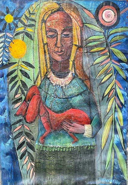Nahum Tschacbasov, Woman with the Red Dog, c. 1947
Oil on canvas, 36 1/2 x 24 in.
TSC007