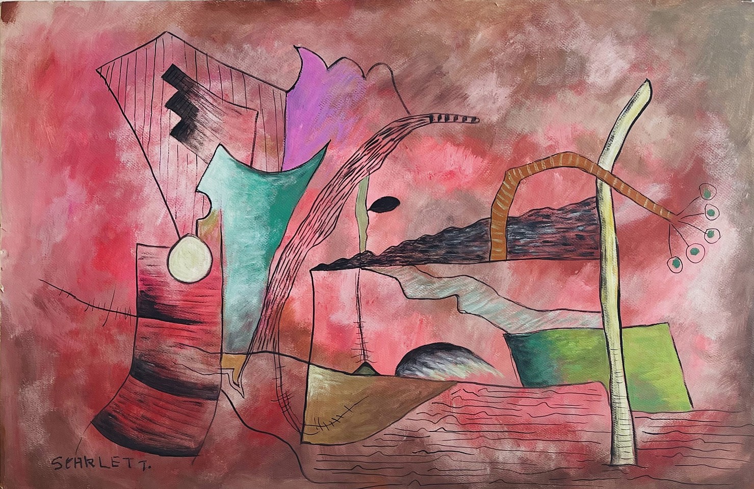 Rolph Scarlett, Untitled Surrealist Landscape, c. 1940
Gouache on paper, 25 1/2 x 40 in.
SCA052