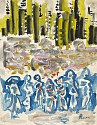 Irving George Lehman, Figures in the City
c. 1935, Mixed media on paper