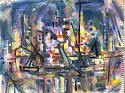 Irving George Lehman, Untitled, Sailboats
c. 1935, Mixed media on paper