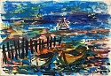 Irving George Lehman, Untitled, Sailboats
c. 1935, Mixed media on paper
